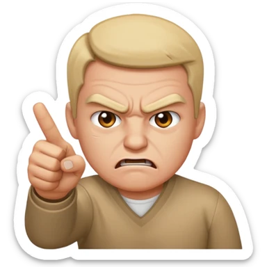 person pointing down with angry face  sticker