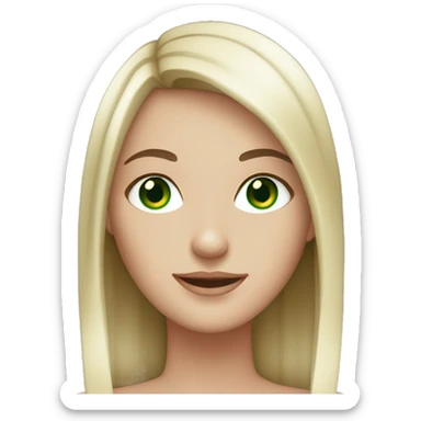 Straight haired brunette green eyed white girl sticker