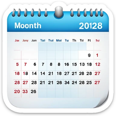 Wall calendar with a month view showing events and appointments sticker