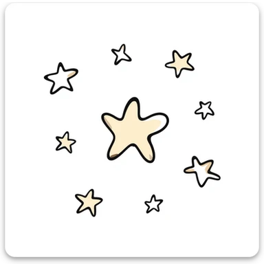 multiple stars in different sizes and shapes in pastel colors dd9fb0, ffc6d3, a3bfc9, c4bee2, f1b091, hand-drawn doodle style sticker