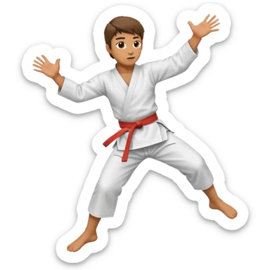 Karate guy jumps on crossroad sticker