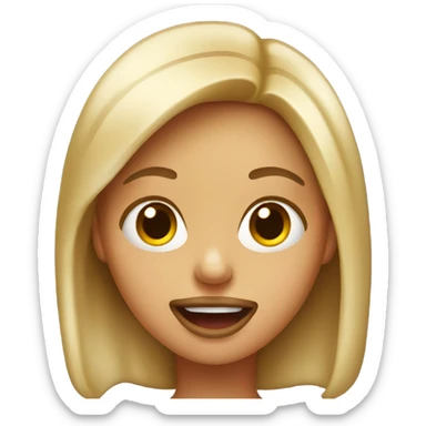 Girl sticking tongue out side of mouth sticker