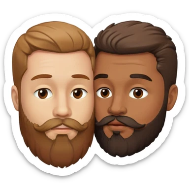 two bearded guys kissing sticker