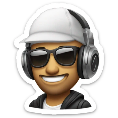 DJ de piel blanca con parche pirata sticker