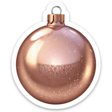 rose gold glittery ornament sticker
