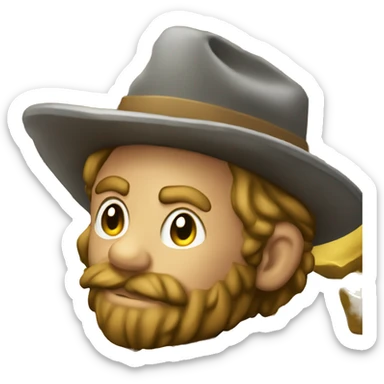 prospector digging for gold nugget sticker