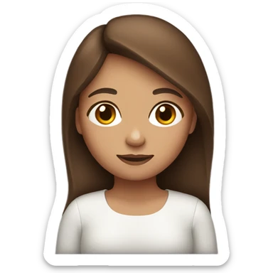 Girl with Brown hair on her iPad sticker