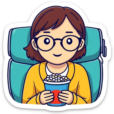 Girl with glasses wathching stranger things movie sticker