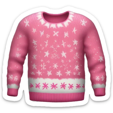 Realistic isolated pink ugly Christmas sweater. sticker