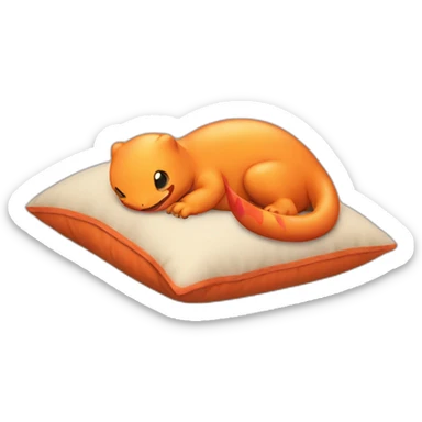 Charmander sleeping in a cushion sticker