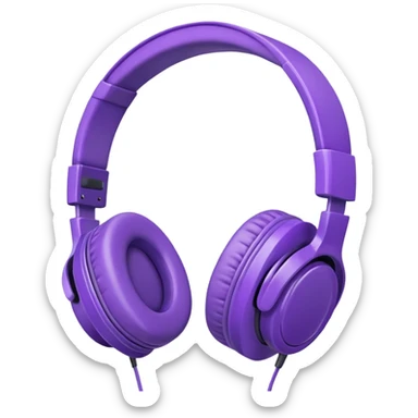 purple headphones sticker