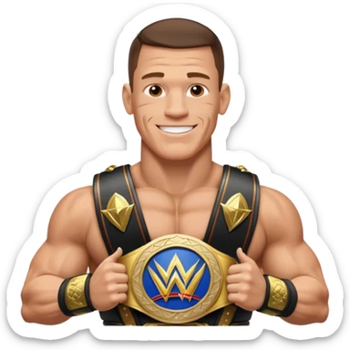 John Cena with wwe championship sticker