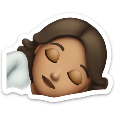 Brunette girl with normal skin laying in Bed sleeping sticker