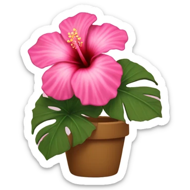 Pink hibisco  sticker