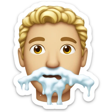 Mans mouth overflowing with snow sticker