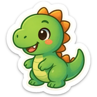 funny dinosaur, cartoon style, bright colors sticker