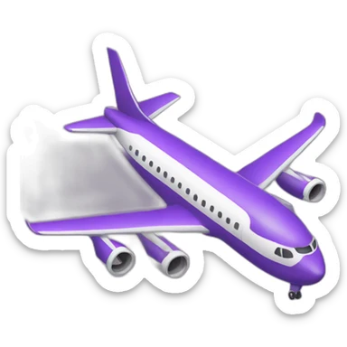 purple airplane with a big "D" sticker