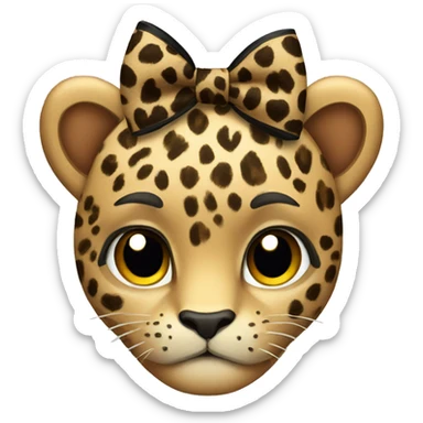 leopard bow sticker