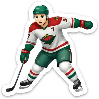 Minnesota Wild ice hockey number 97 sticker