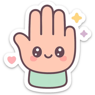 a hand, kawaii style sticker