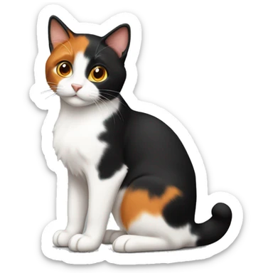 black-Orange-white-calico-cat sticker