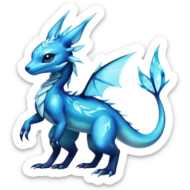 Colorful Dark Shiny Exotic Salandit-Aurorus-Glaceon-Fakémon-hybrid-creature (full body)  sticker