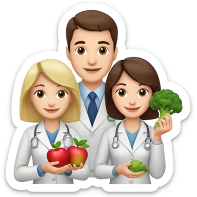 Crie para mim um emoji de Nutricionista casal homem e mulher sticker