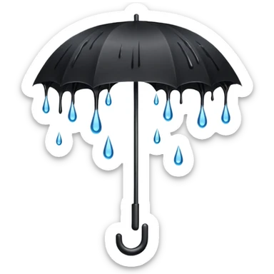 evil umbrella that rains on its user sticker