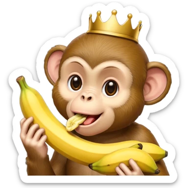 A monkey eating a queen sticker