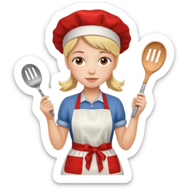 girl cooking sticker