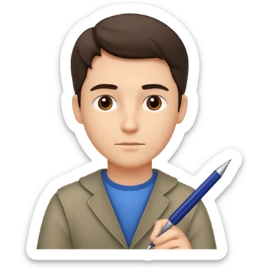 light man writing sticker