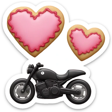 cookie heart with black motorbike  sticker