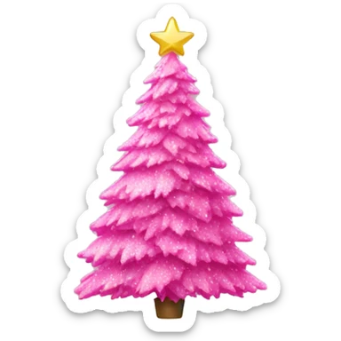Pink Christmas tree sticker