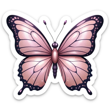 Light pink glitter butterfly emoji sticker