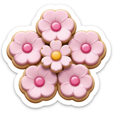Cherry blossom shaped cookies sticker
