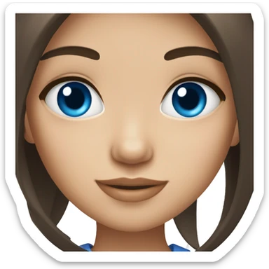 A brunet girl with blue eyes  sticker
