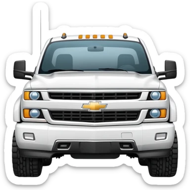 Modern Chevrolet truck in white sticker
