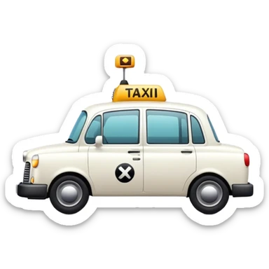 Cinematic realistic white taxi sticker
