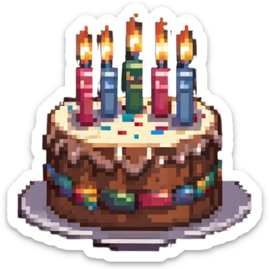 birthday cake with candles sticker