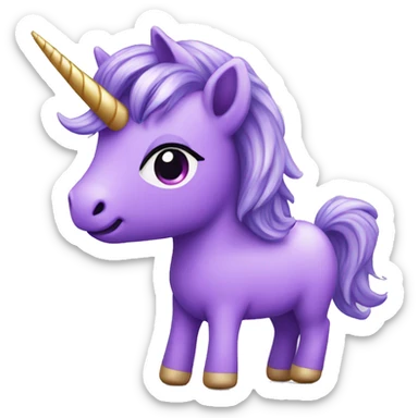 cute purple unicorn 2d sticker