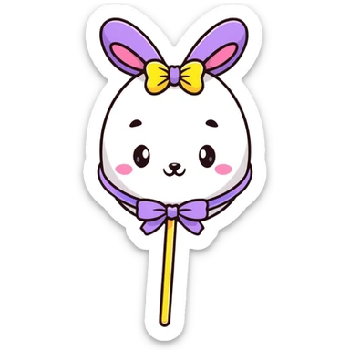 festive easter whip decorated with colorful bows and ribbons sticker