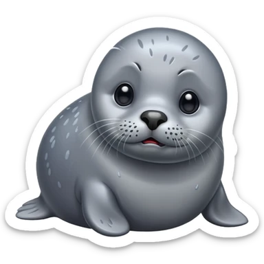 sad seal barking sticker