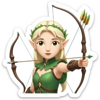 Elf archers with curved bows and arrows sticker