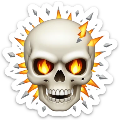 a shocked exploding skull emoji sticker