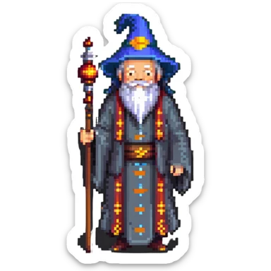 old Chinese wizard sticker