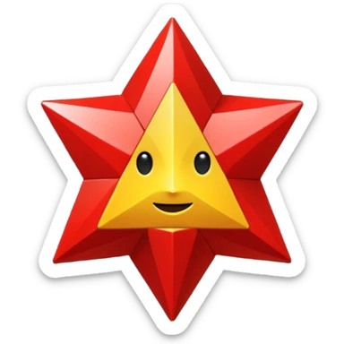 une étoile de david rouge dans un fond noir sticker