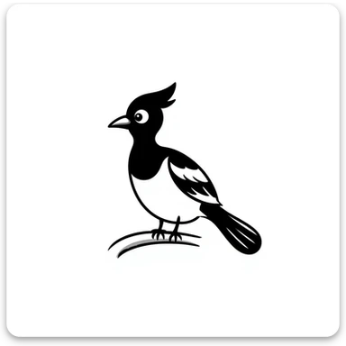 Eurasian magpie, hand-drawn doodle, sketchy lines, whimsical sticker