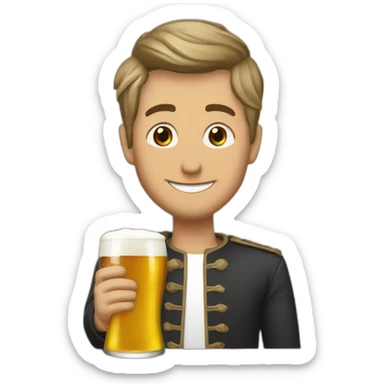 Jérome DOUY buvant une bière sticker