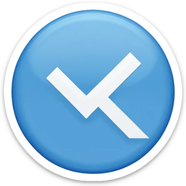 A blue circle with sharp edges outside the circle and a while tick inside sticker