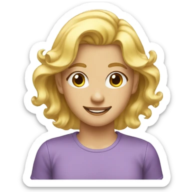 blonde hair smile sweat sticker